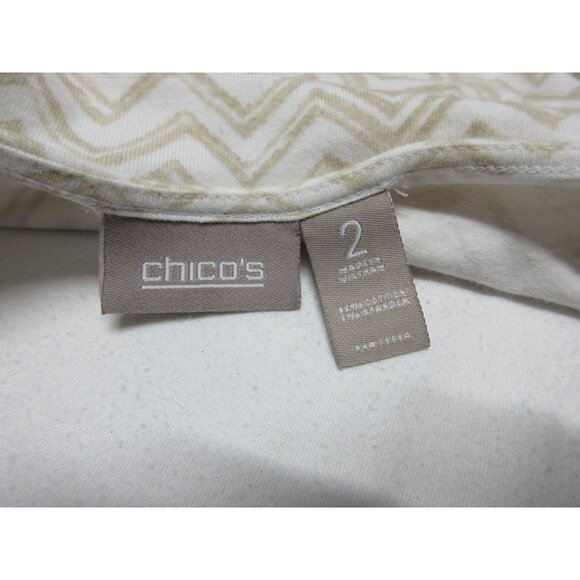 Chico's women's natural roll tab and 3/4 sleeve casual top bundle size 2 / L - Picture 7 of 13